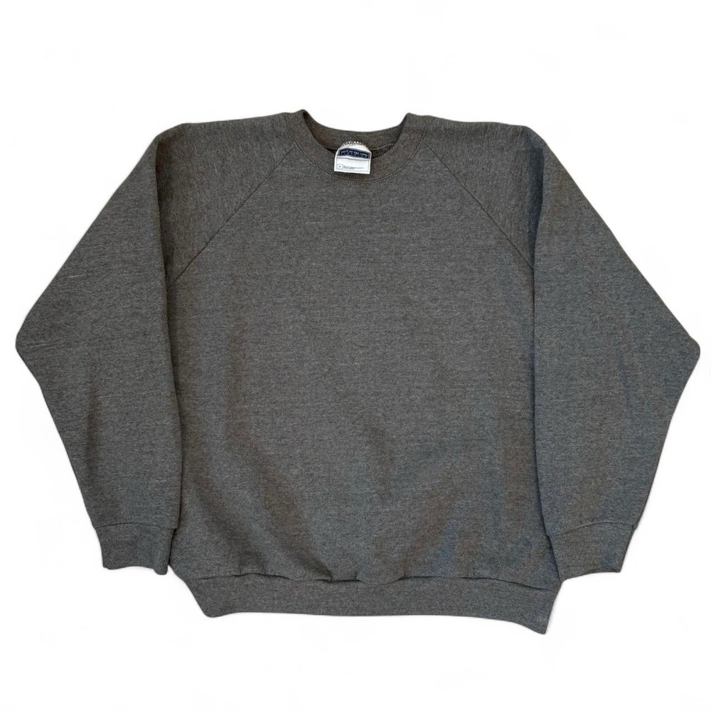 Vintage Fruit Of The Loom Sweatshirt Men's XL Grey Raglan Crewneck Pullover 90s